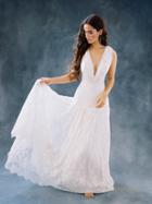 Wilderly Bride By Allure Bridals - F113 Deep V-neck A-line Bridal Dress