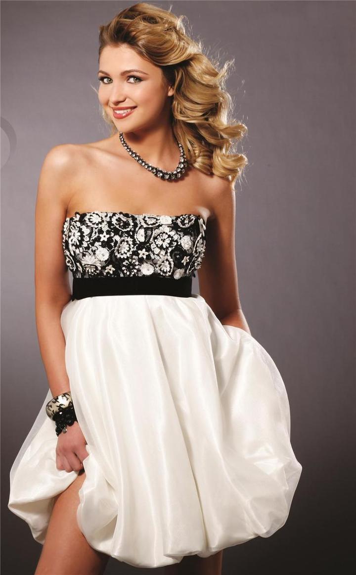 Blush - Strapless Floral Cocktail Dress 9112