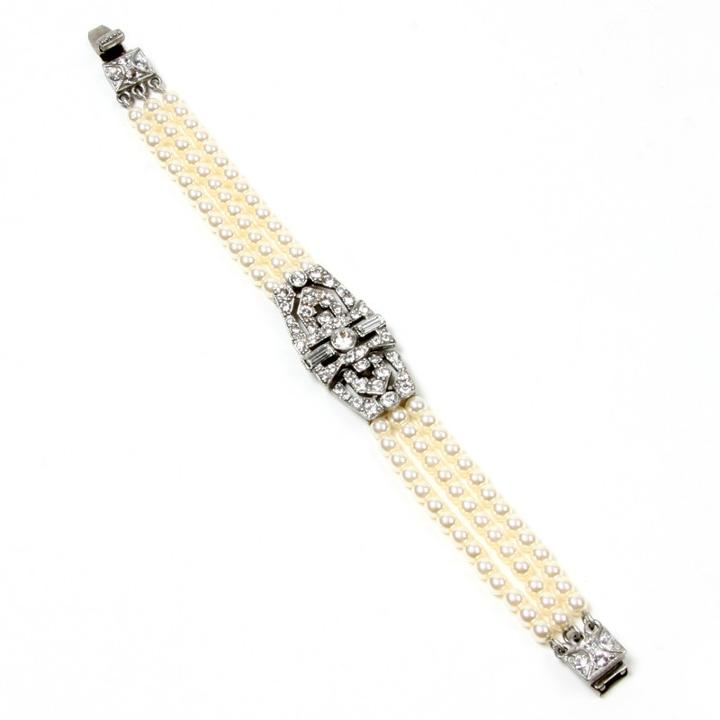 Ben-amun - Deco Crystals With Water Pearls Bracelet