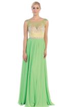 May Queen - Vibrant Illusion A-line Long Dress With Diamond Cutout Mq1159