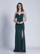 Dave & Johnny - A6533 Slim Strap Sweetheart Sheath Gown