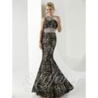 Tiffany Designs - Ornate Lace High Jewel Mermaid Evening Gown 16179