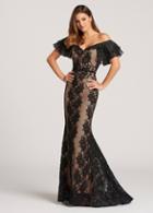 Ellie Wilde - Ew118166 Ruffled Off Shoulder Fitted Dress