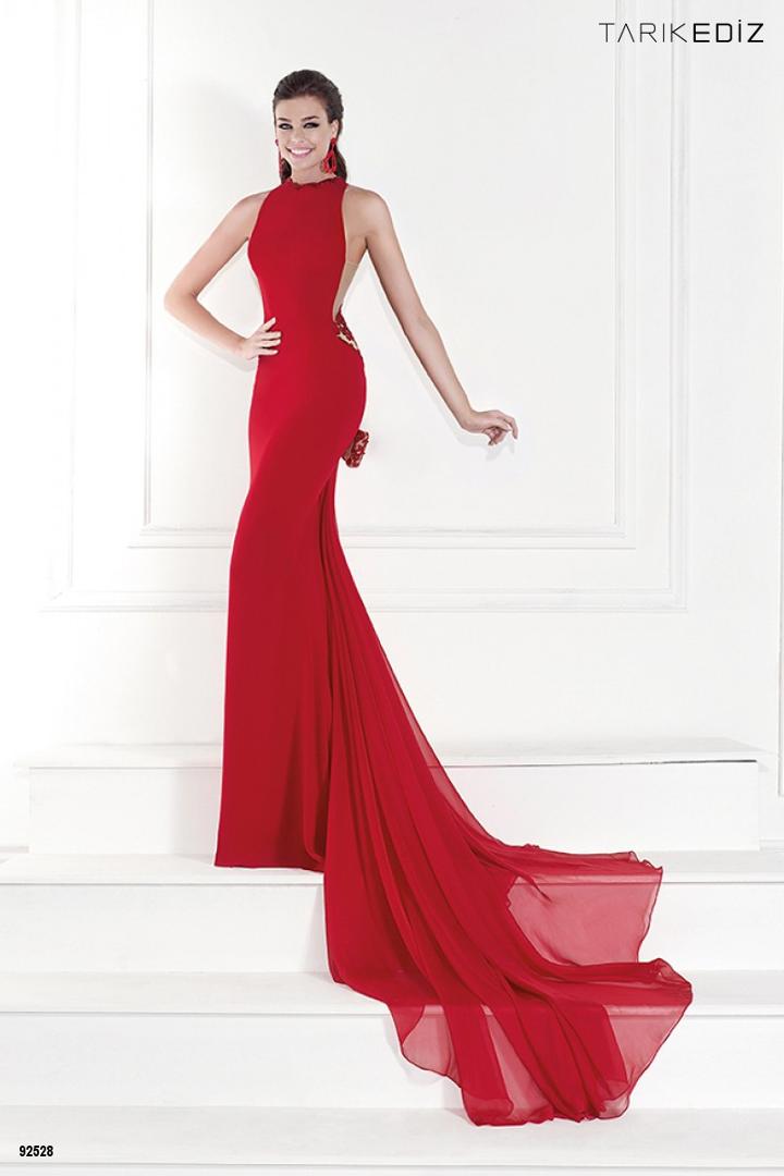 Tarik Ediz - Lace Halter Neck Gown 92528
