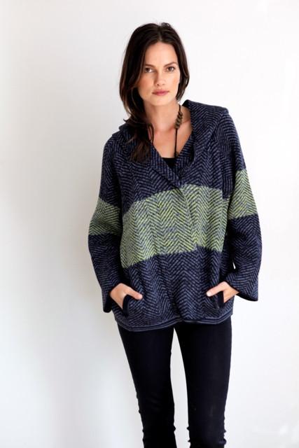 Goddis - Fiji Hooded Knit Jacket In Shogun