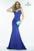 Alyce Paris Claudine - 2557 Long Dress In Sapphire Multi