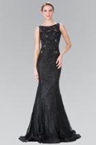 Elizabeth K - Full-length Black Sequined Trumpet Gown Gl2345