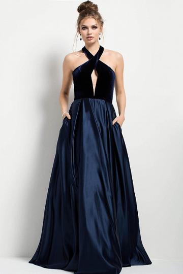 Jovani - 51509 Cross-halter Ballgown
