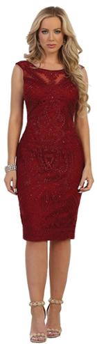 May Queen - Bedazzled Illusion Bateau Sheath Dress