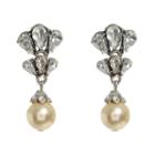 Ben-amun - Crystal Cluster Pearl Drop Earrings