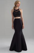 Madison James - 18-746 High Jewel Illusion Lace Two-piece Gown