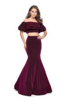 La Femme - 26324 Two Piece Ruffled Off-shoulder Jersey Mermaid Dress