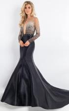 Rachel Allan Prima Donna - 5955 Long Sleeve Glittering Ombre Gown