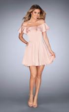 La Femme - 25070 Ruffled Off-shoulder A-line Dress