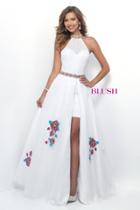 Blush - Sequined Short With Long Removable Skirt 7106