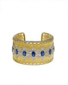 Jarin K Jewelry - Oval Blue Sapphire Cubic Zirconia Cuff