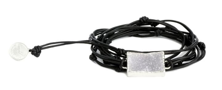 Nina Nguyen Jewelry - Bardot White Druzy Silver Wrap Bracelet