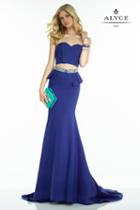 Alyce Paris Claudine - 2554 Dress In Royal Multi-color