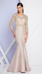 Terani Evening - 1723m4407 Long Sleeve Lace Illusion Evening Dress