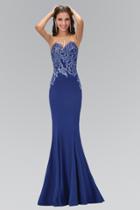 Elizabeth K - Illusion Jewel Neckline With Sheer Back Gown Gl1413