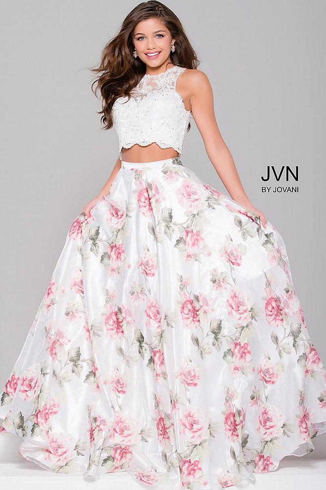 Jovani - Floral Two-piece Dress Jvn41771