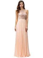 Dancing Queen - Shimmering Crystal-ornate Jewel Illusion A-line Dress 9327