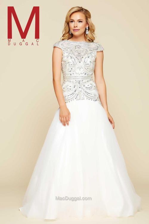 Mac Duggal Prom - 65364 H Dress In White/silver
