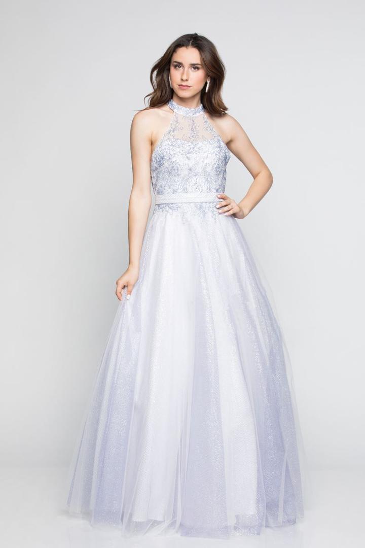 Milano Formals - E2289 Beaded Illusion High Halter Ballgown