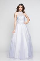 Milano Formals - E2289 Beaded Illusion High Halter Ballgown