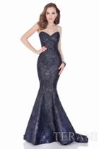 Terani Evening - Strapless Marble Jacquard Mermaid Gown 1621e1478