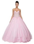 Strapless Sweetheart Beaded Gown