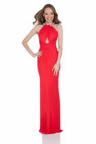 Terani Couture - Sleeveless Ruched Halter Long Dress 1613p0620b