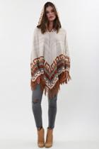 Goddis - Maddie Hooded Poncho In Coppersmith