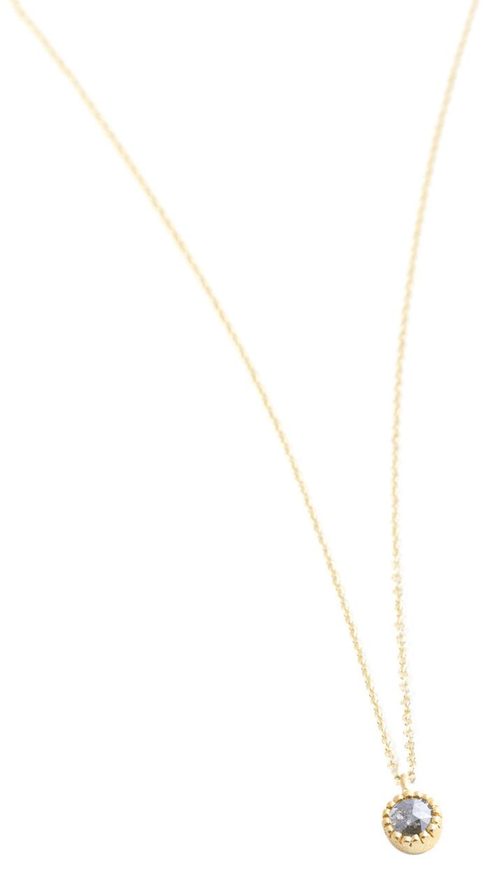 Nina Nguyen Jewelry - Rose Cut Solitaire Diamond Gold Necklace
