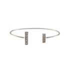Heather Hawkins - Resilience Bar Cuff Bracelet - White Zircon/white Gold