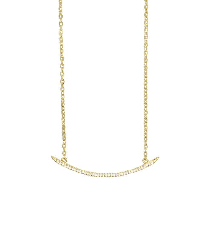 Rachael Ryen - Curved Bar Necklace Gold