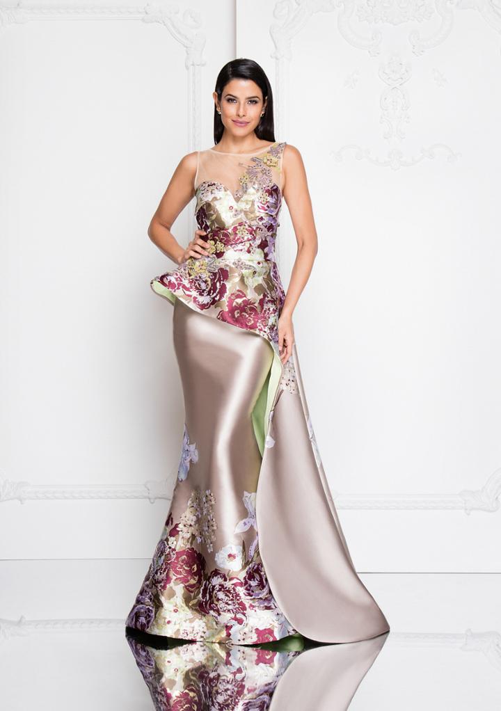 Terani Couture - 1811e6124 Multi-color Illusion Bateau Mermaid Dress