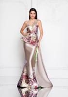 Terani Couture - 1811e6124 Multi-color Illusion Bateau Mermaid Dress