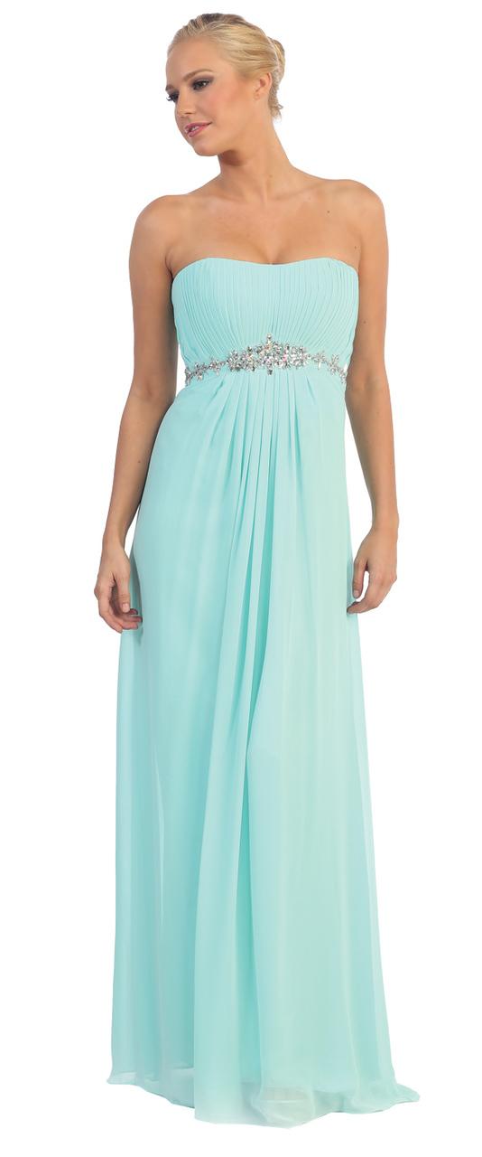 Dancing Queen - 8747 Ruched Semi-sweetheart Column Dress