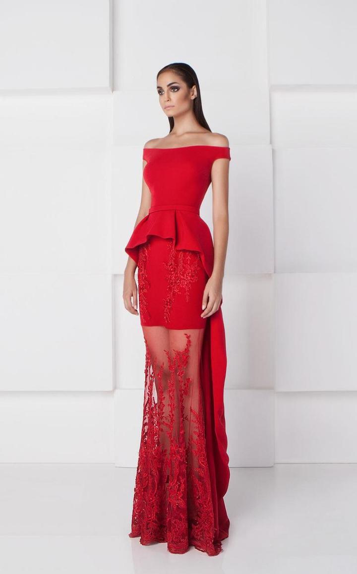 Saiid Kobeisy - Off The Shoulder Sheath Dress 2784