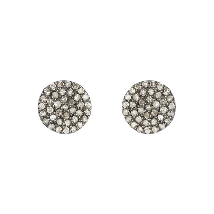 Teri Jon - Brooklyn Flat Disc Diamond Earring Studs