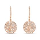 Tresor Collection - Signature Logo Diamond Earrings On A Huggies In 18k Rose Gold