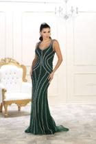 May Queen - Rq7511 Sleeveless Embellished Mesh Evening Gown