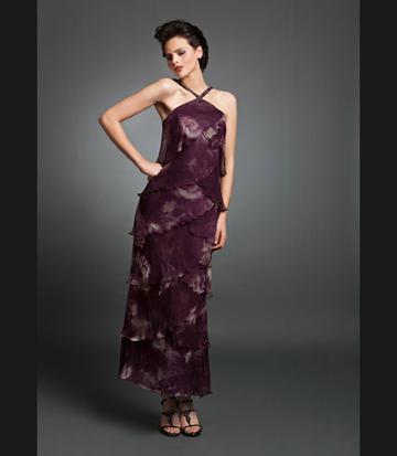 Daymor Couture - 34512 Beaded Neck Layered Dress