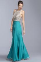 Aspeed - L2061 Embellished Halter Neck A-line Prom Dress