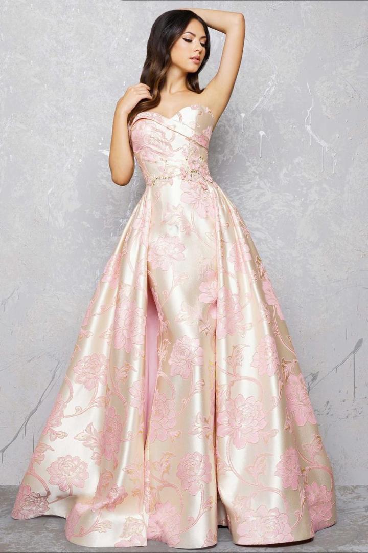 Mac Duggal - 80717d Strapless Sweetheart Gown With Overlay Skirt