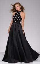 Jovani - 45120a Beaded Halter Neck A-line Evening Dress