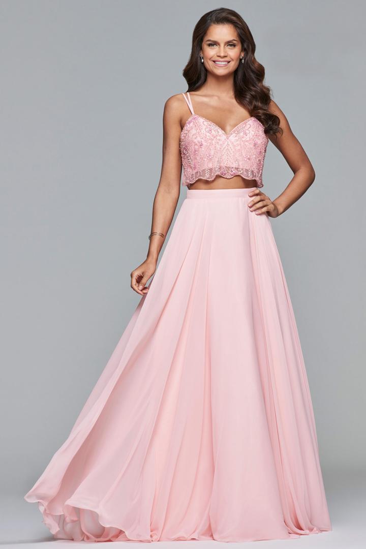 Faviana - 10042 Two-piece Sleeveless Beaded Chiffon Dress