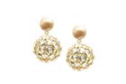 Tresor Collection - Blue Topaz Origami Sphere Ball Ball Earring In 18k Yellow Gold