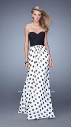 La Femme - Polka Dot Long Chiffon Prom Dress 21359